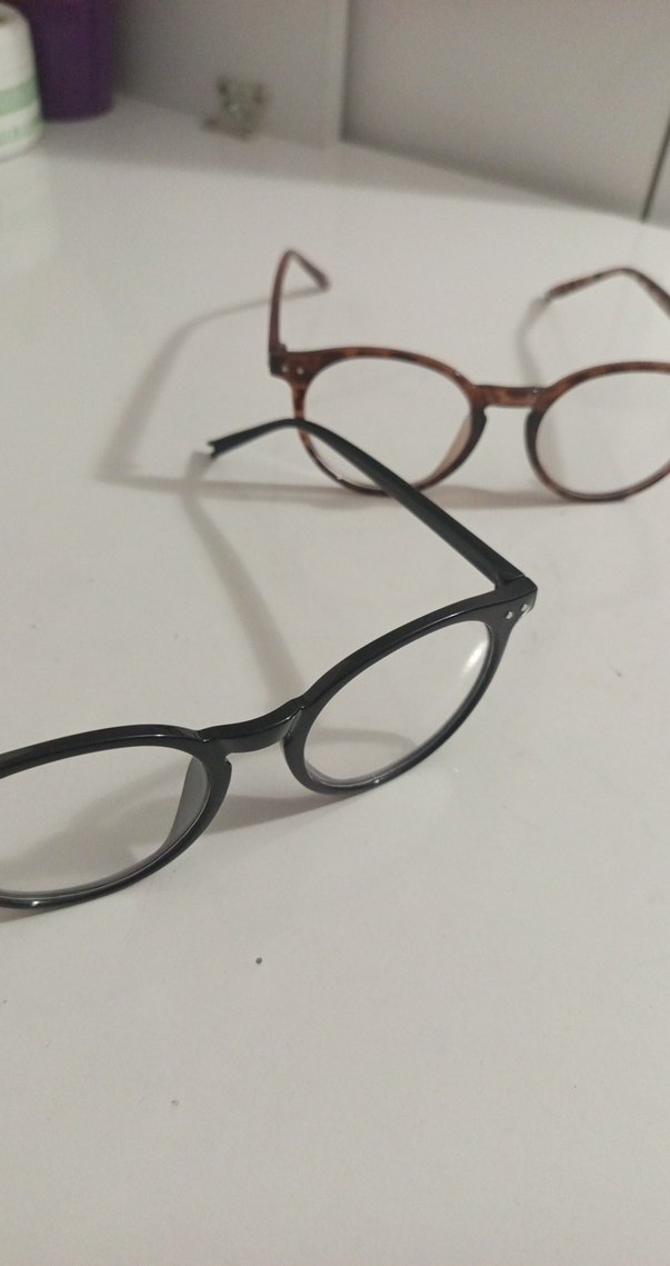 Klasik Tarz Kadın Şeffaf Kahverengi Gözlük ikili - Görsel 2