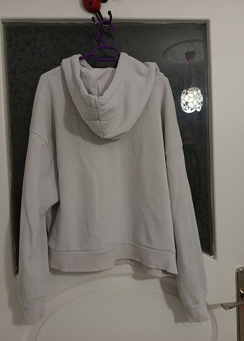 Mavi Gri Kapüşonlu Oversize Sweatshirt - Görsel 4