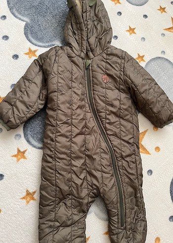 Kahverengi Fermuarlı Bebek Tulumu