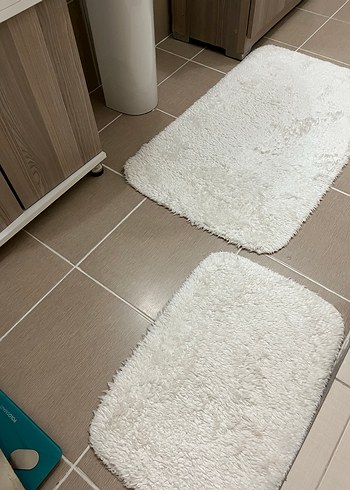 Beyaz Yumuşak Banyo Paspası Seti