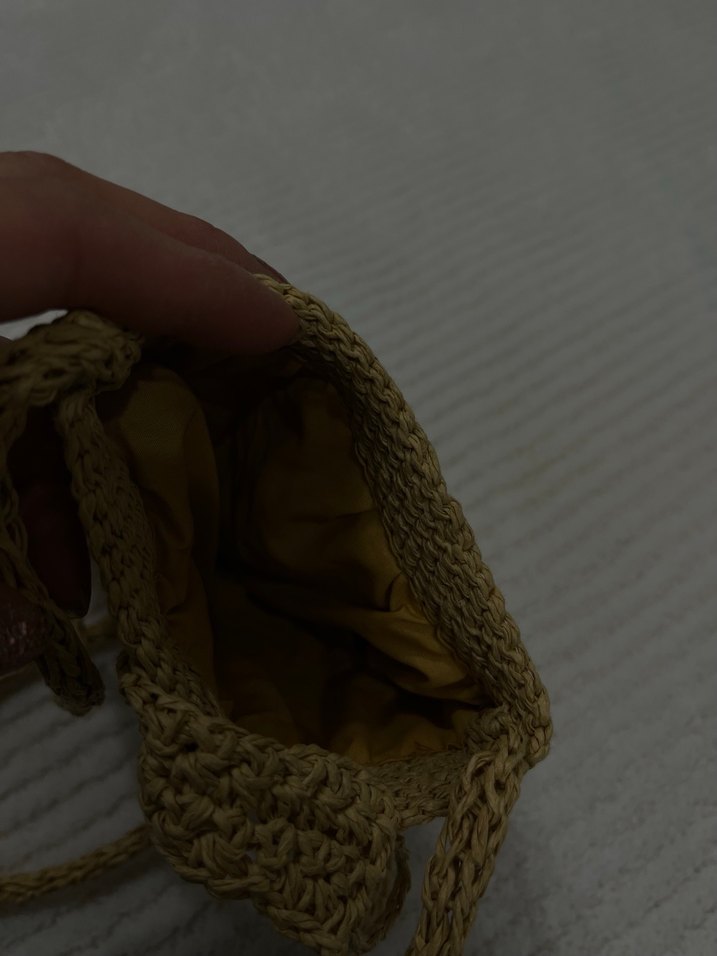 Bej Örgü Kadın Çapraz Çanta - Görsel 3