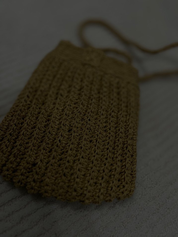 Bej Örgü Kadın Çapraz Çanta - Görsel 2