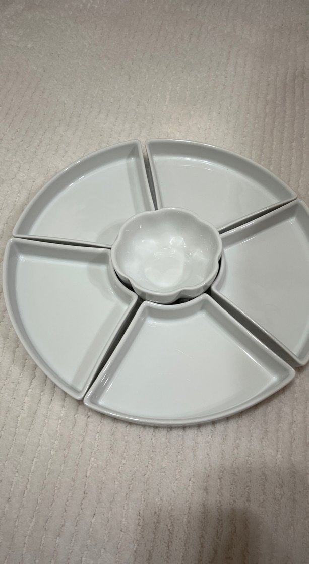 Beyaz Modern Seramik Servis Tabağı Seti - Görsel 2