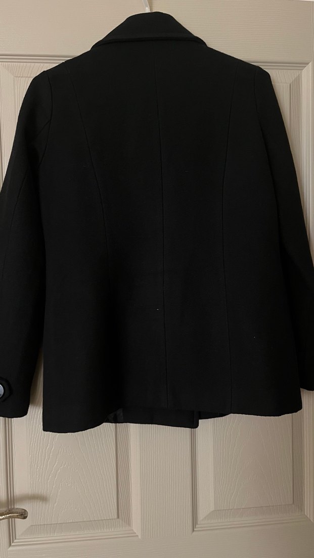 Siyah Çift Düğmeli Kaban - Görsel 2