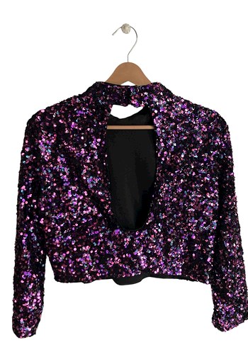 Zara ZARA payetli crop bluz