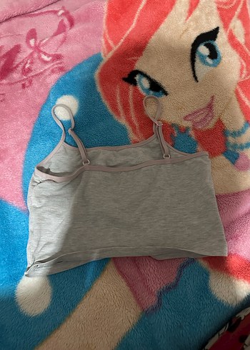 Gri Baskılı İnce Askılı Kadın Atlet - Görsel 2