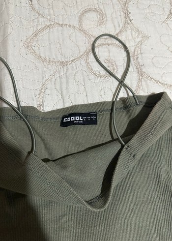 Kadın Haki İnce Askılı Mini Atlet - Görsel 2