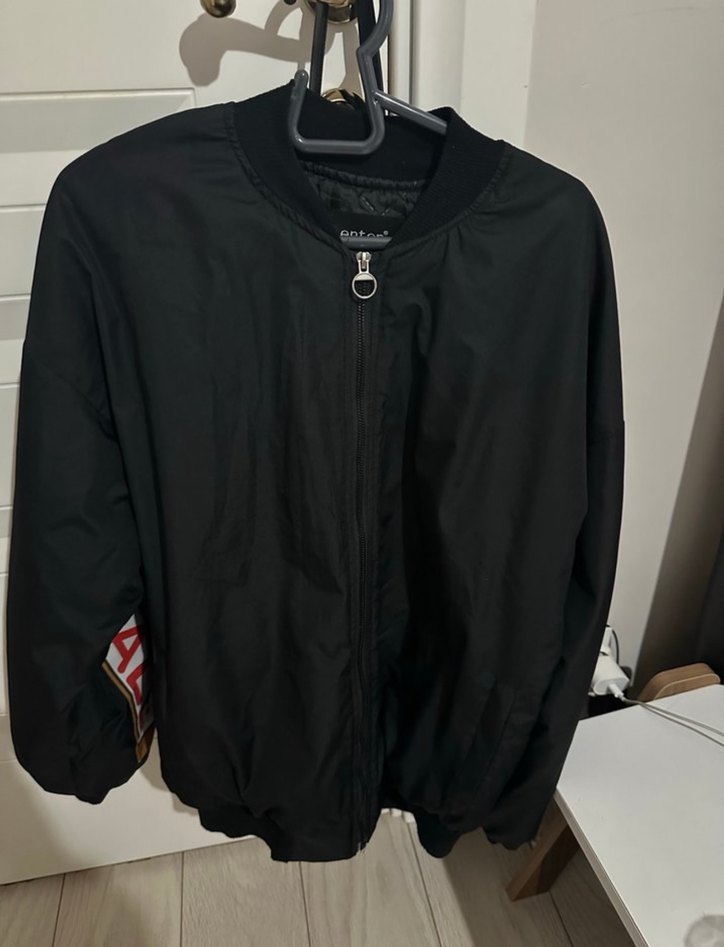 Siyah Baskılı Fermuarlı kadın Ceket - Görsel 2