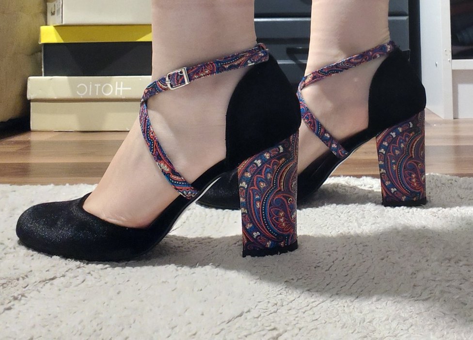 37 Numara Bohem Çok Renkli Tokalı Topuklu Kadın Ayakkabı - Görsel 4