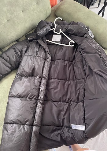 s Beden siyah Renk Bershka Siyah Kadın Uzun Kışlık Mont