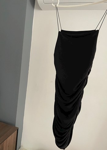 Zara Siyah Straplez Mini Elbise