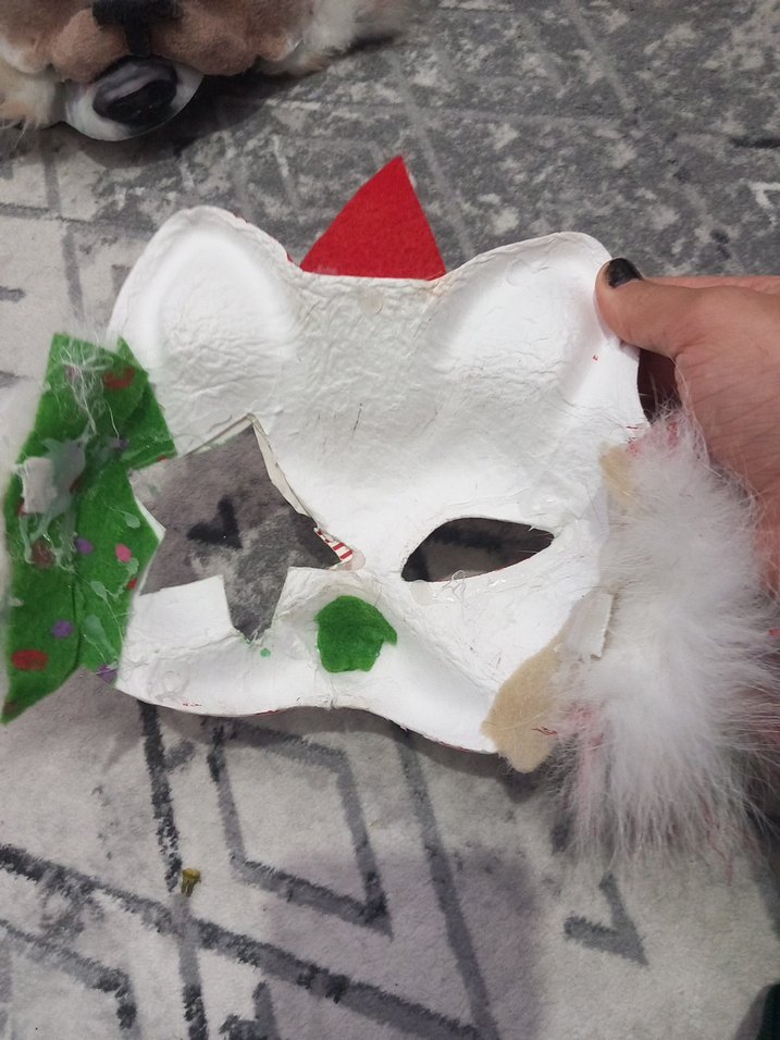 Renkli Nakışlı Kürklü Therian maskesi - Görsel 4