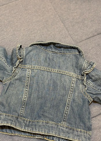 Kız Çocuk Mavi Düğmeli Denim Ceket