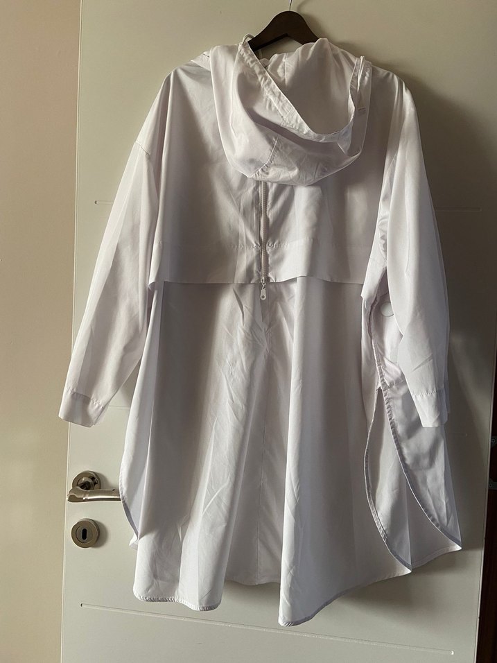 Kadın Beyaz Midi Yağmurluk - Görsel 2