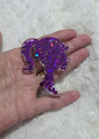Mor Parlak Barbie anahtarlık charm