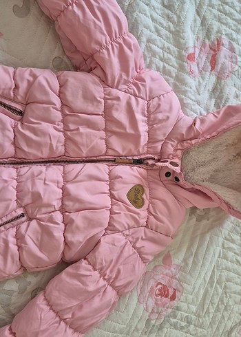 Kız bebek Pembe Kürklü Mont