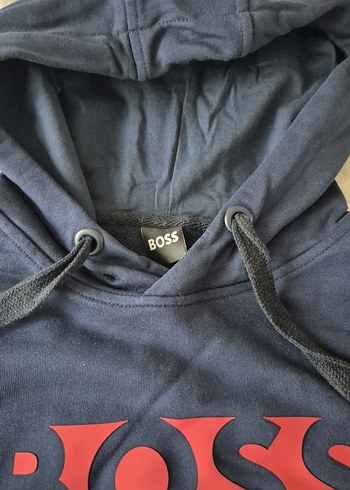 Hugo Boss Erkek Lacivert Kapüşonlu BOSS Sweatshirt