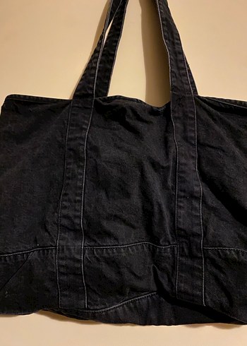 Fermuarlı Siyah Denim Kadın Çanta