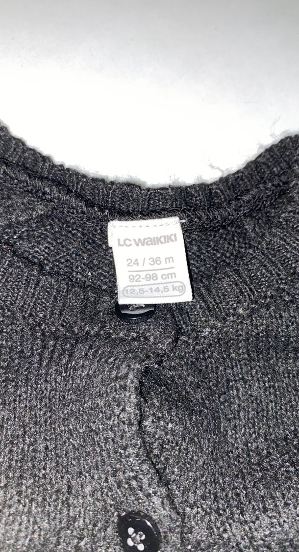 Kız Çocuk Siyah Nakışlı Triko Hırka - Görsel 3