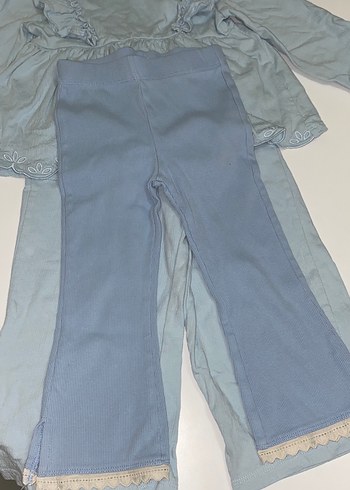 Mavi Bebek Kız Uzun Kollu Fırfırlı Takım - Görsel 4