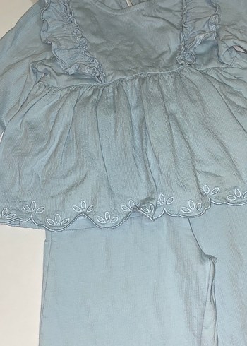 Mavi Bebek Kız Uzun Kollu Fırfırlı Takım - Görsel 2