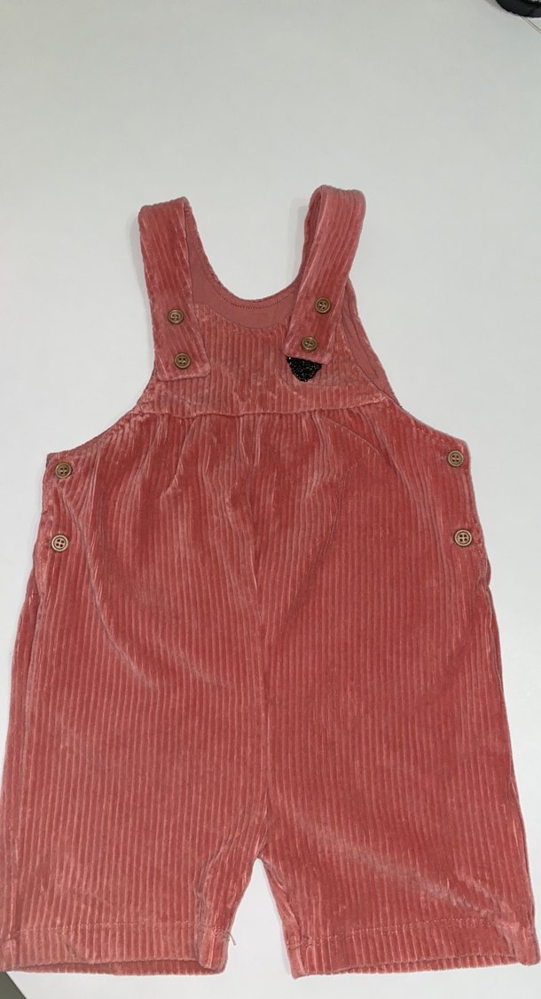 Pembe Kadife Kız Salopet - Görsel 2