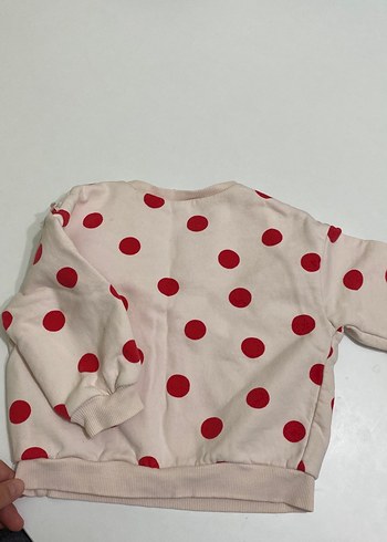 Kız Çocuk Kırmızı Puantiyeli Sweatshirt - Görsel 3