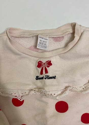 Kız Çocuk Kırmızı Puantiyeli Sweatshirt - Görsel 2