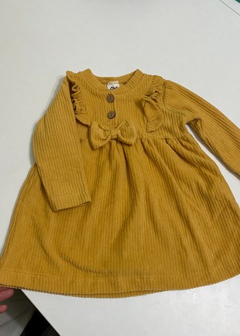 Uzun Kollu fitilli Kız Çocuk Elbise - Görsel 2