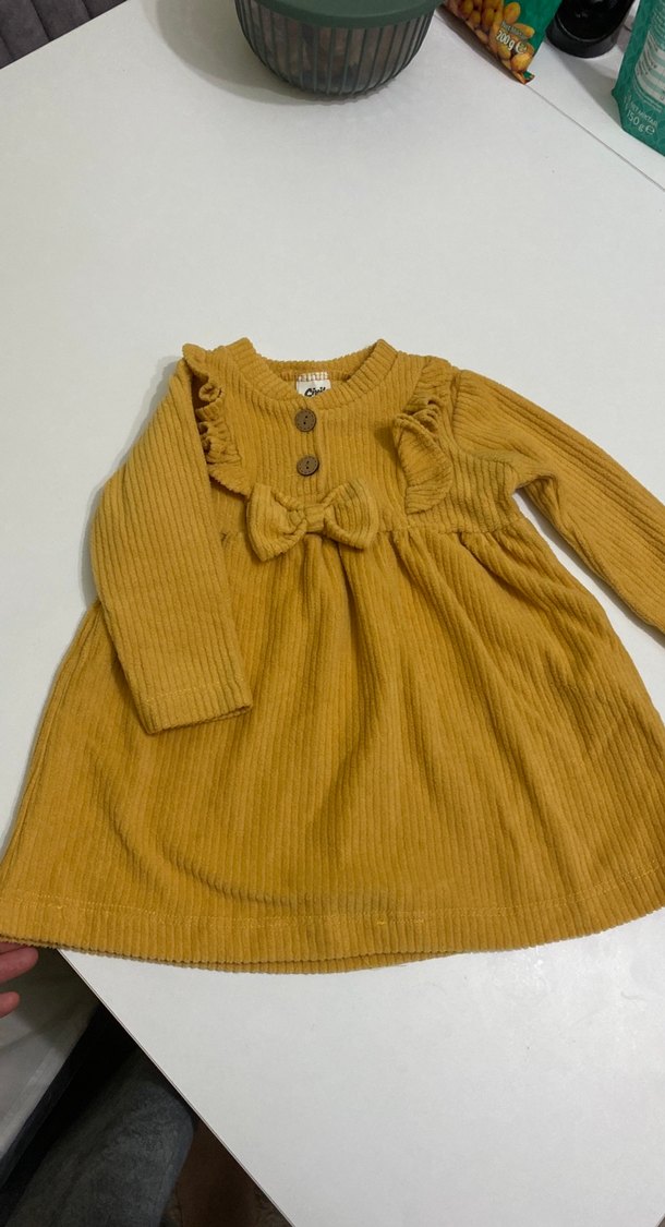 Uzun Kollu fitilli Kız Çocuk Elbise - Görsel 2