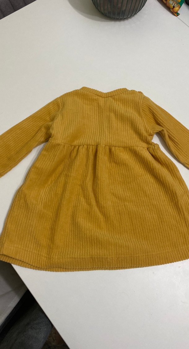 Uzun Kollu fitilli Kız Çocuk Elbise - Görsel 4