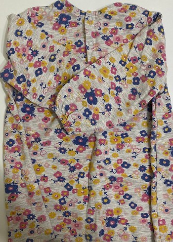 Çiçek Desenli Uzun Kollu Kız Elbisesi - Görsel 4