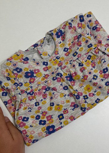 Çiçek Desenli Uzun Kollu Kız Elbisesi - Görsel 5