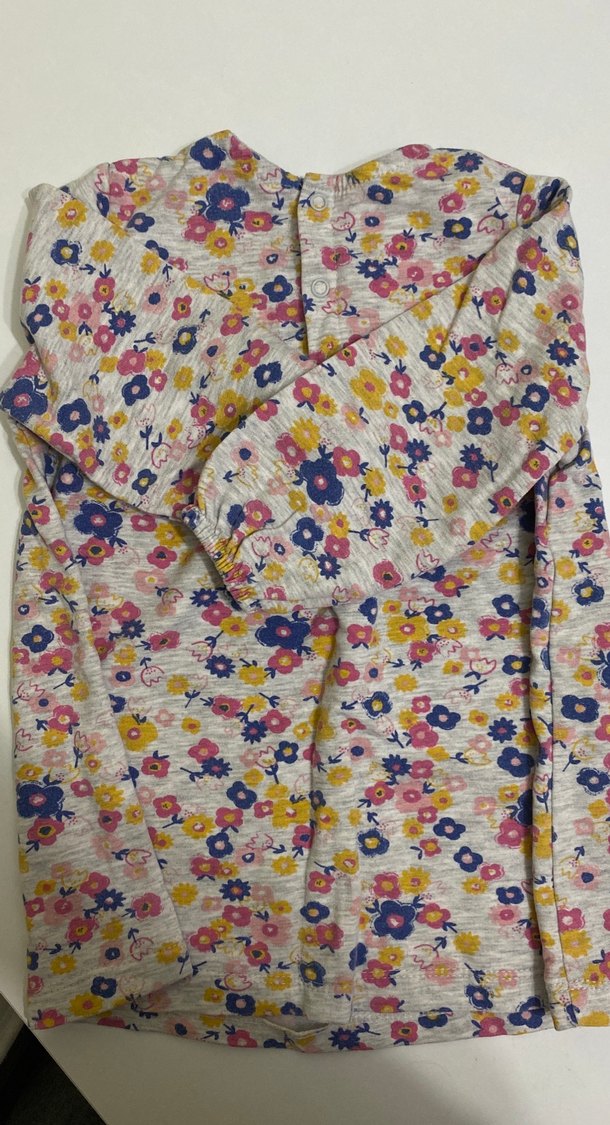 Çiçek Desenli Uzun Kollu Kız Elbisesi - Görsel 4