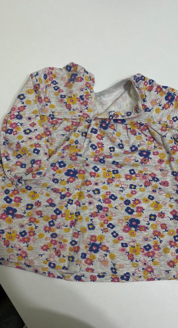 Çiçek Desenli Uzun Kollu Kız Elbisesi - Görsel 3