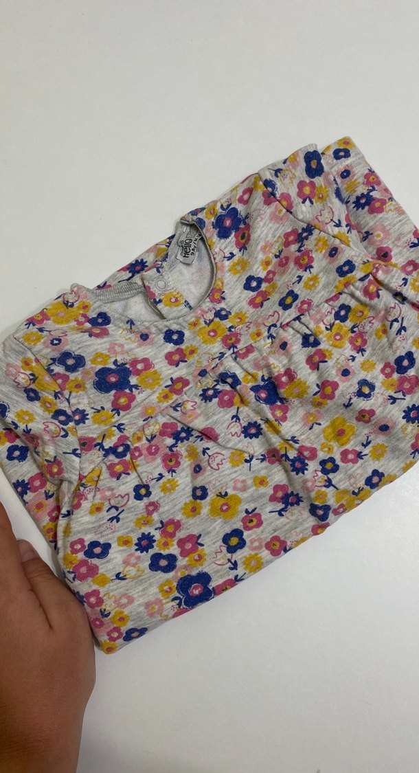 Çiçek Desenli Uzun Kollu Kız Elbisesi - Görsel 5