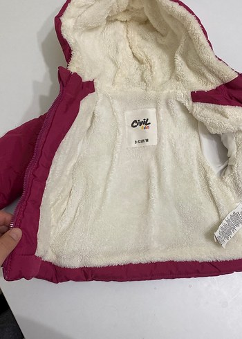 Bordo Kız Çocuk Kapüşonlu Fermuarlı Mont - Görsel 2