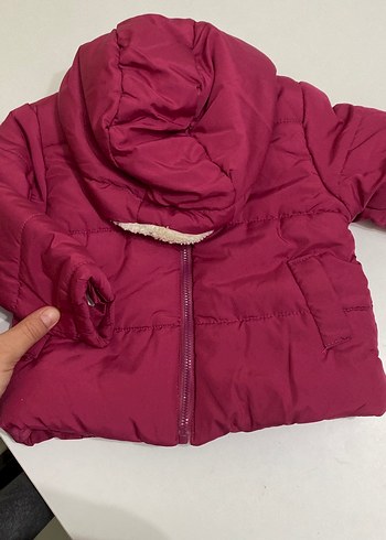 Bordo Kız Çocuk Kapüşonlu Fermuarlı Mont - Görsel 4