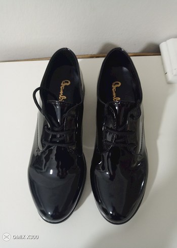 Parlak Siyah rugan orijinal Bambi kadın klasik ayakkabı - Görsel 5