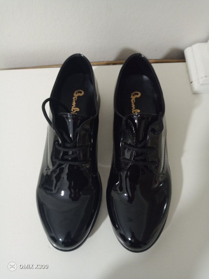 Parlak Siyah rugan orijinal Bambi kadın klasik ayakkabı - Görsel 5