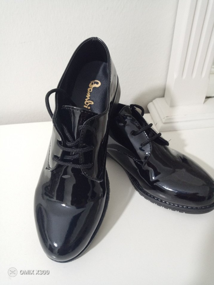 Parlak Siyah rugan orijinal Bambi kadın klasik ayakkabı - Görsel 3