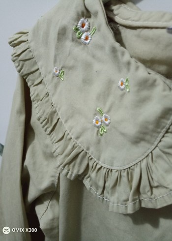 Nakışlı Bej Kız Çocuk Keten Bluz - Görsel 3