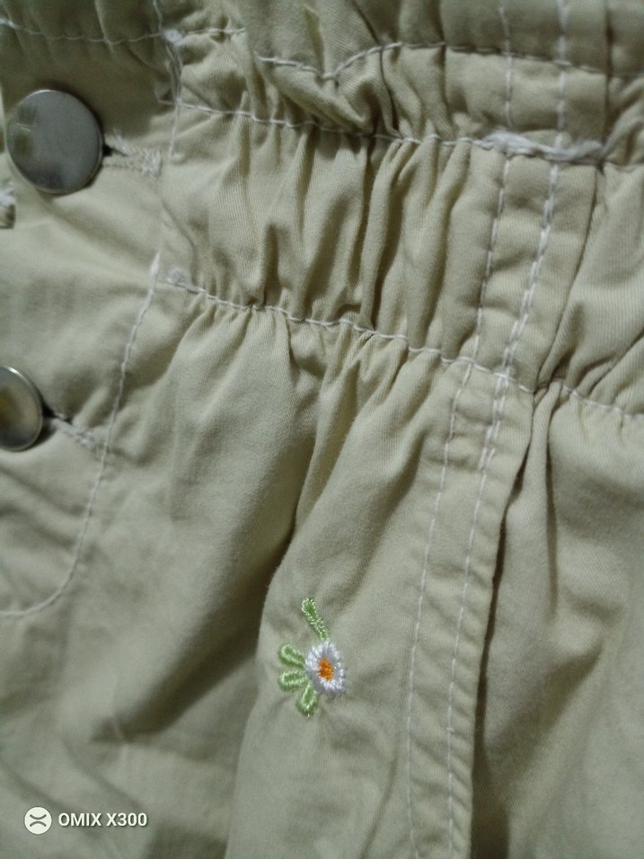 Nakışlı Bej Kız Çocuk Keten Bluz - Görsel 4