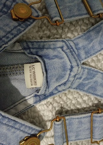 çocuk Kot Midi Salopet Askılı Bol Kesim - Görsel 2