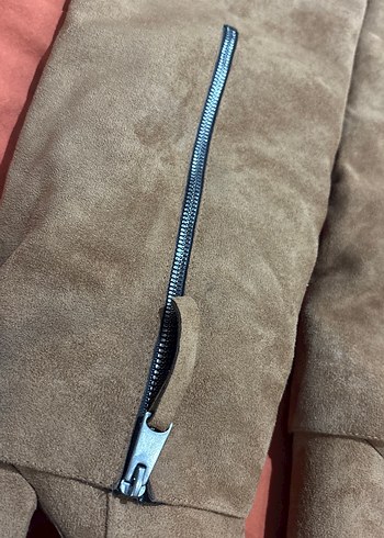 Diz Boyu Kahverengi tozluklu  Süet Fermuarlı Topuklu Çizme - Görsel 4