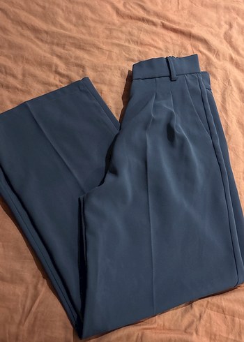 Düğmeli kahverengi  Kadın Kumaş Pantolon - Görsel 4