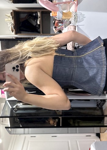 Gri Denim Straplez Kadın Bustiyer özel tasarım - Görsel 9