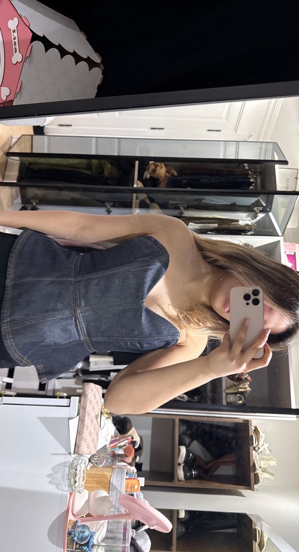 Gri Denim Straplez Kadın Bustiyer özel tasarım - Görsel 5