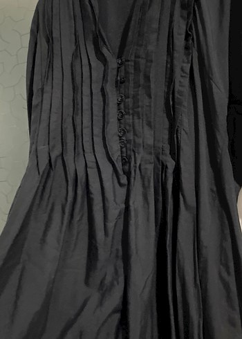 Zara Siyah oversize elbise keten