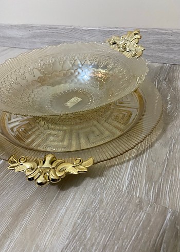  Beden Altın Renk İşlemeli Dekoratif Tabak Seti